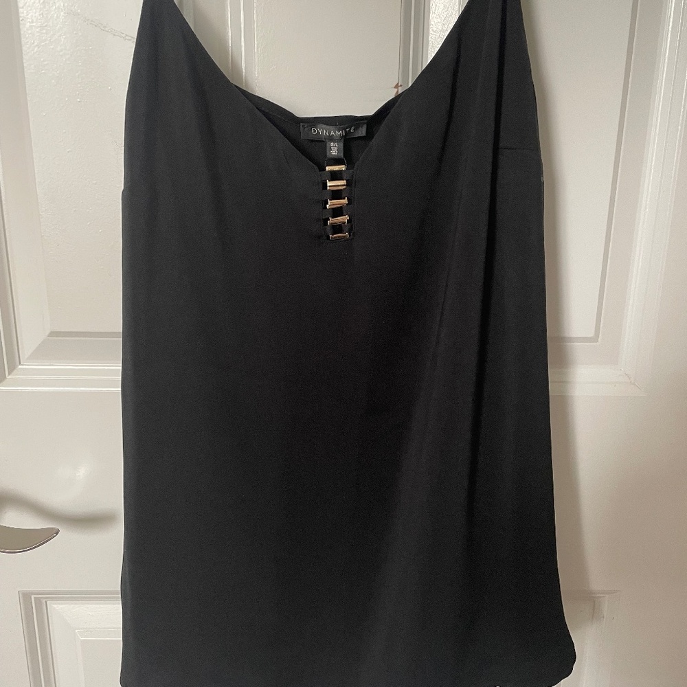 Dynamite Black Cami w/ Gold Hardware Size L NWT